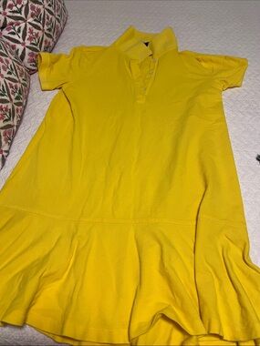 Tuckernuck Yellow Short-Sleeve Polo Dress - Casual Women's Dress M
